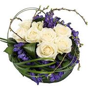 Purple and White Posy